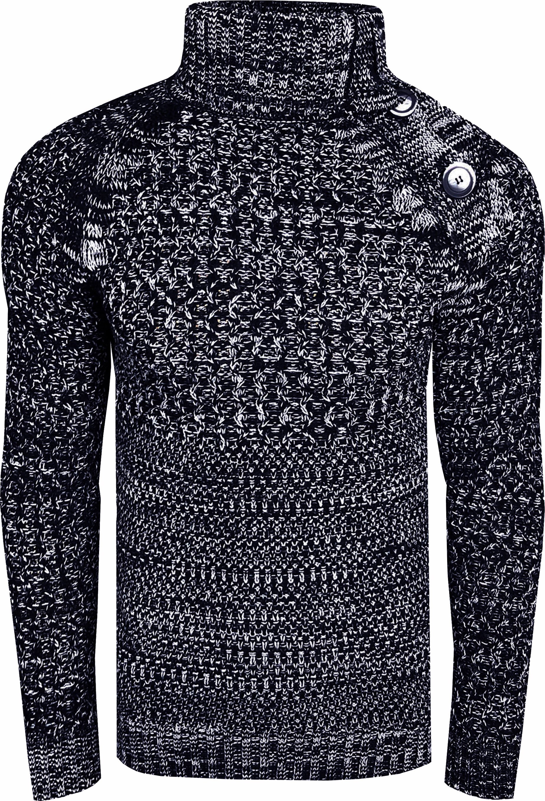 Thumbnail - Side Button-Placket Grobstrick Rollkragen-Pullover