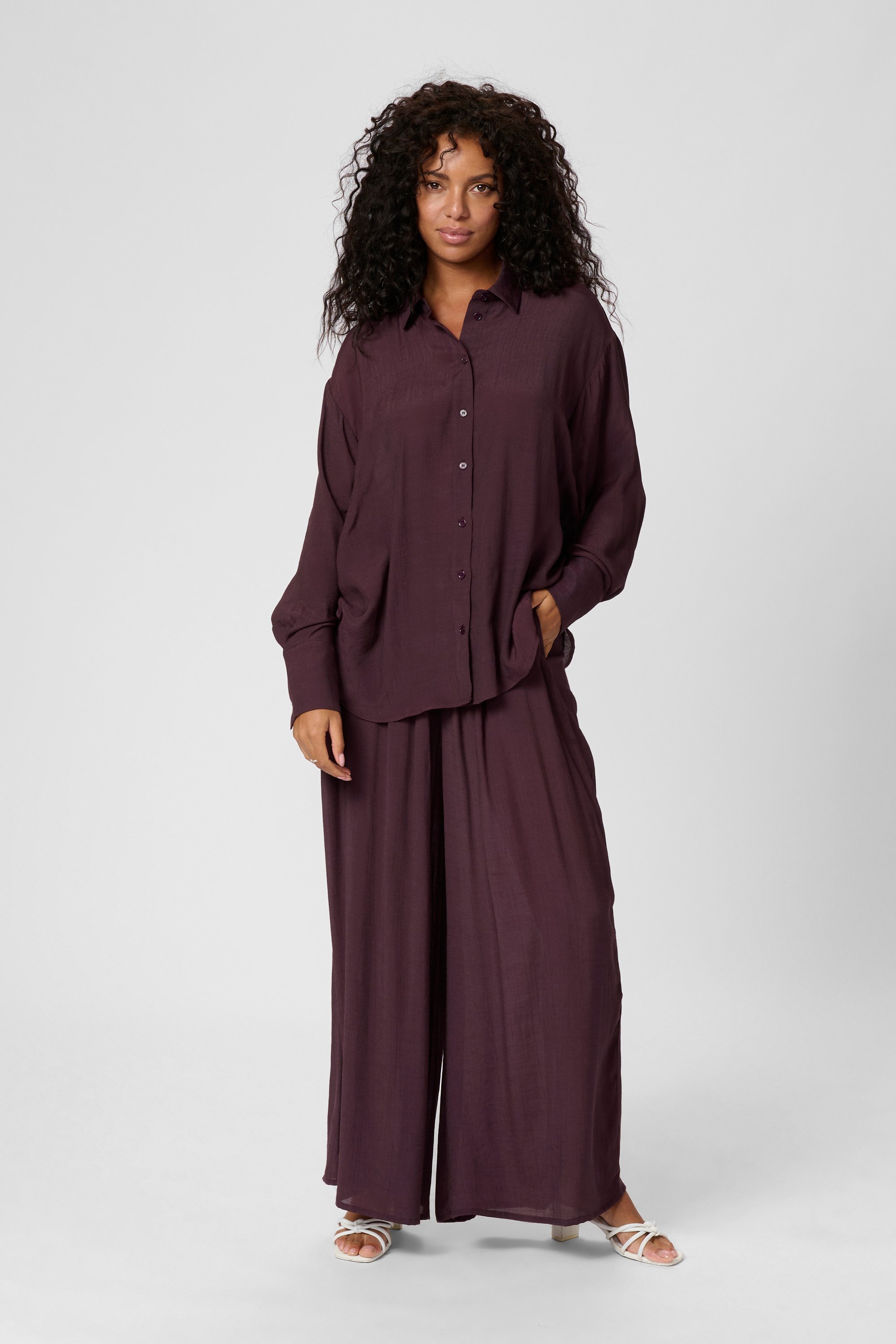 Langarm - Hemd KAanja Loose fit brown