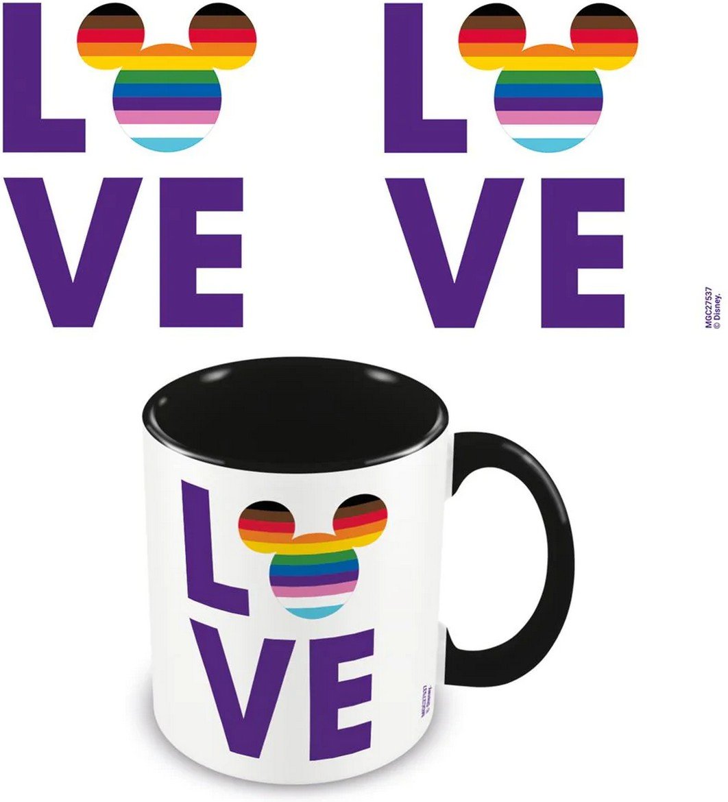 Disney - Kaffeebecher "Pride", "Love" (Weiß/Violett/Schwarz)