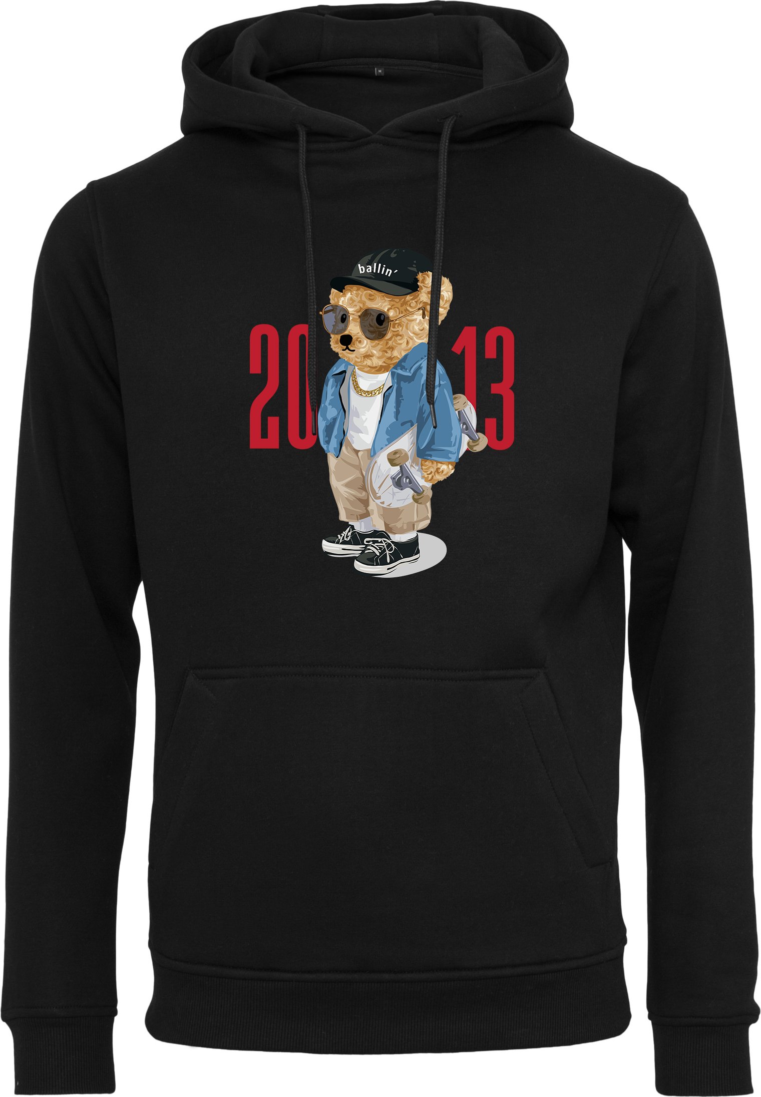 Skater Bear Hoodie von Ballin Est. 2013 in der farbe Schwarz und in größe S.