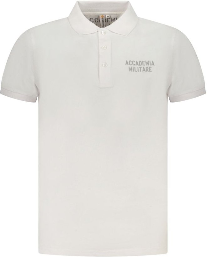 Akademie Militär Weiß Baumwolle Herren Polohemd
