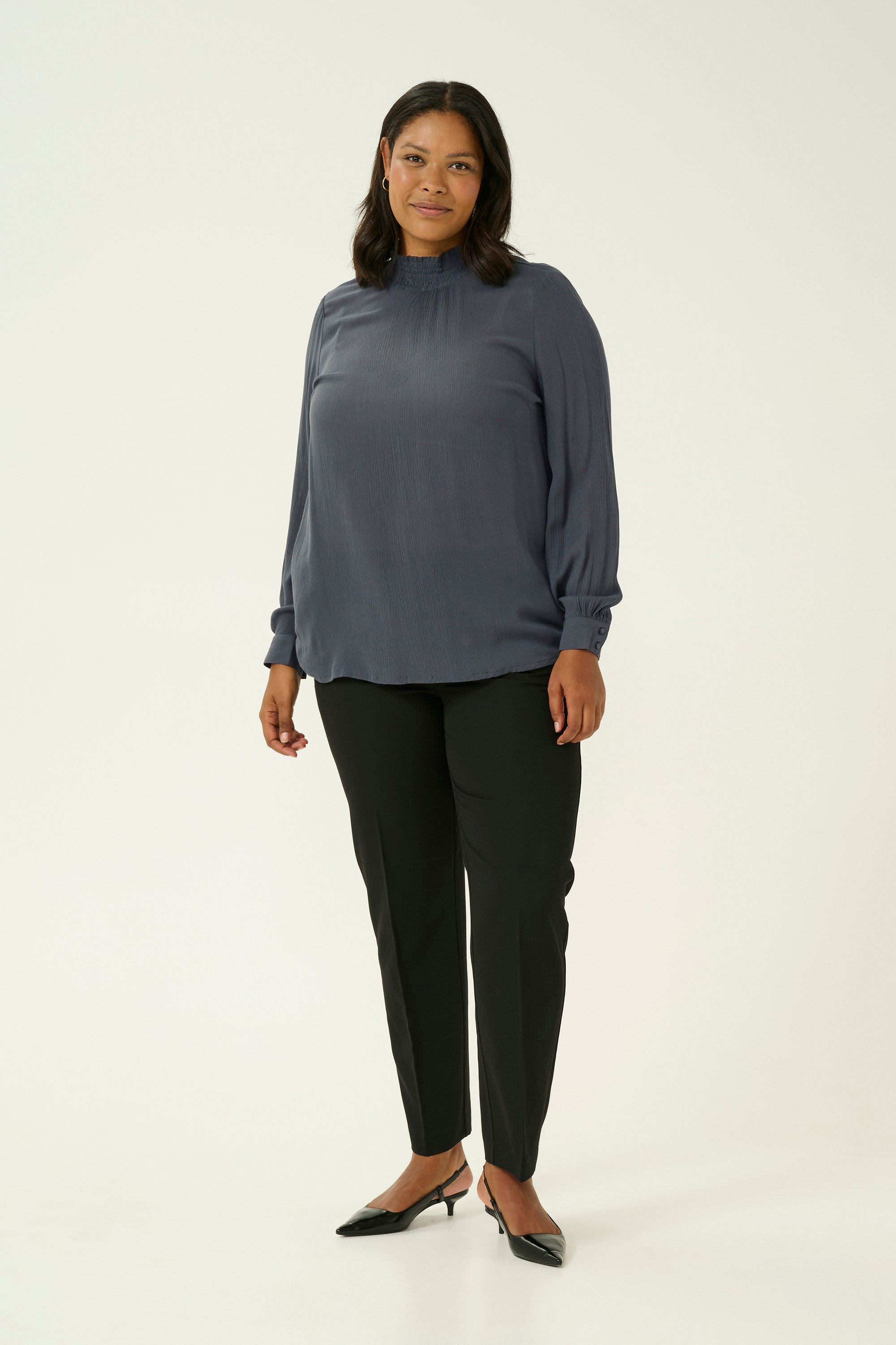 Langarm-Bluse Regular fit Black Oyster