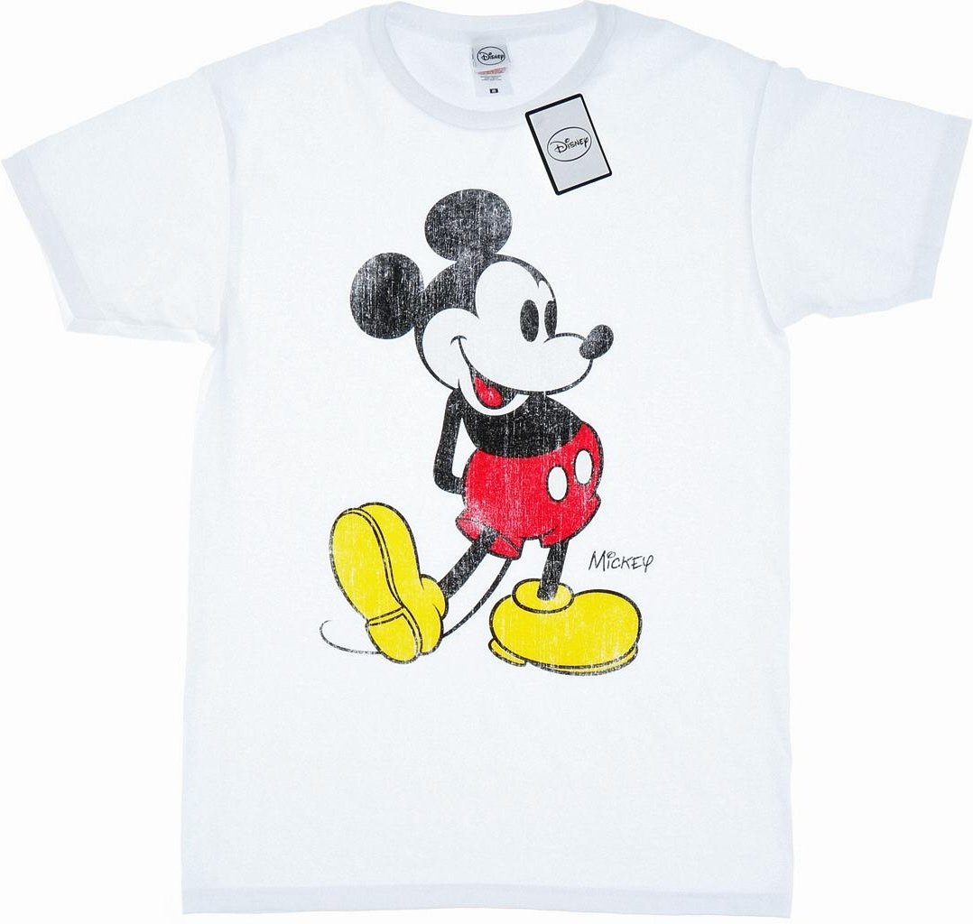 Disney Herren Mickey Mouse Classic Kick T-Shirt (Weiß)