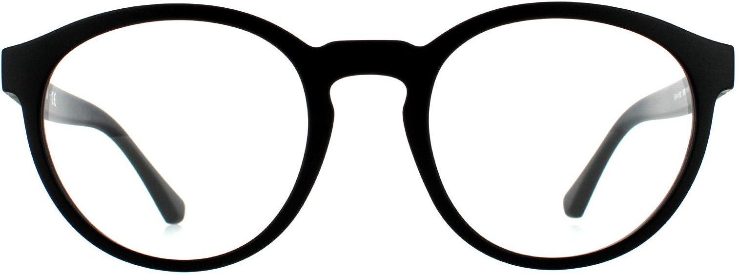 Emporio Armani Runde Herren Matte Schwarz klar mit Sonne Clip-ons Sonnenbrille