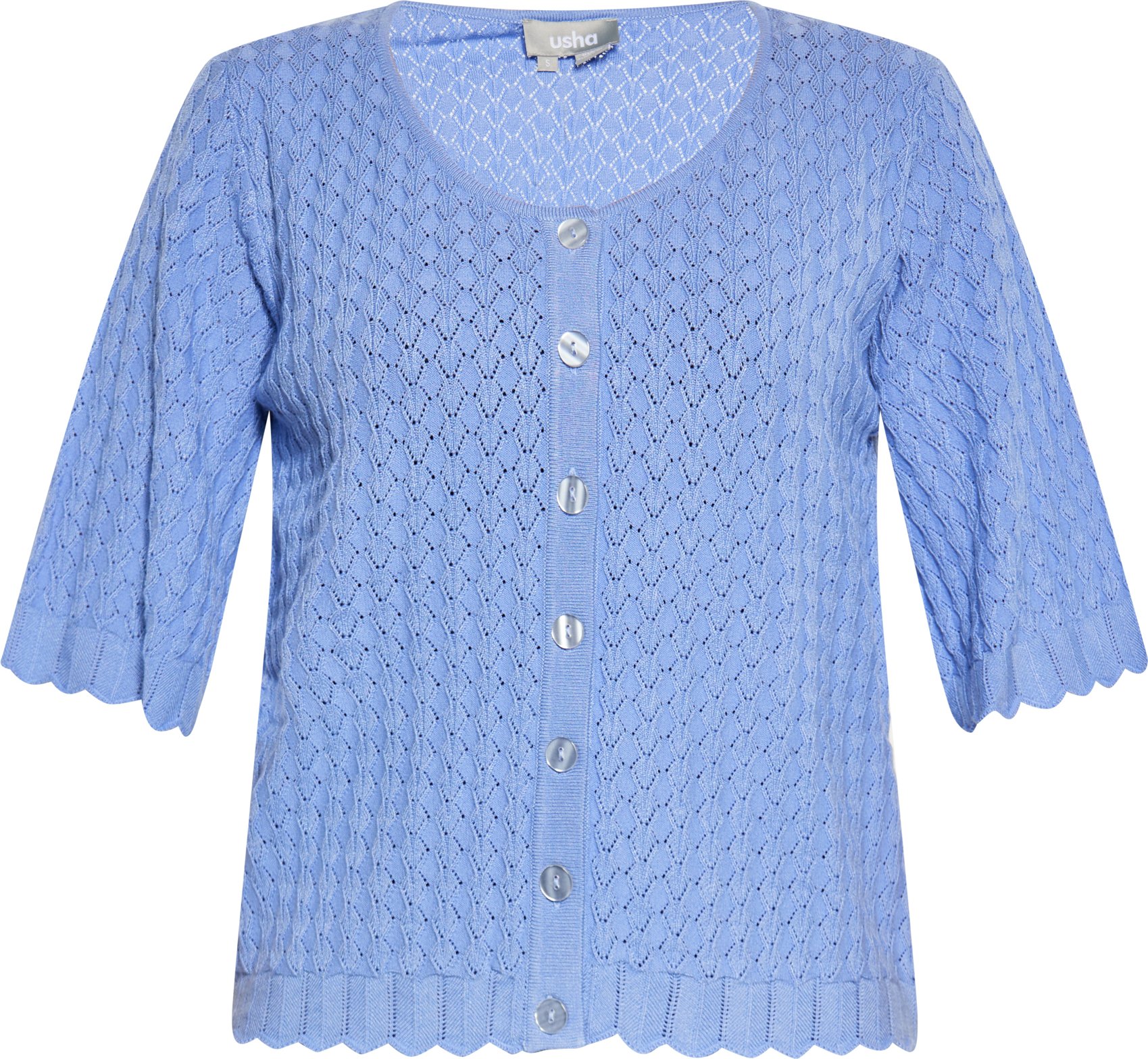 usha Strickjacke Damen taubenblau