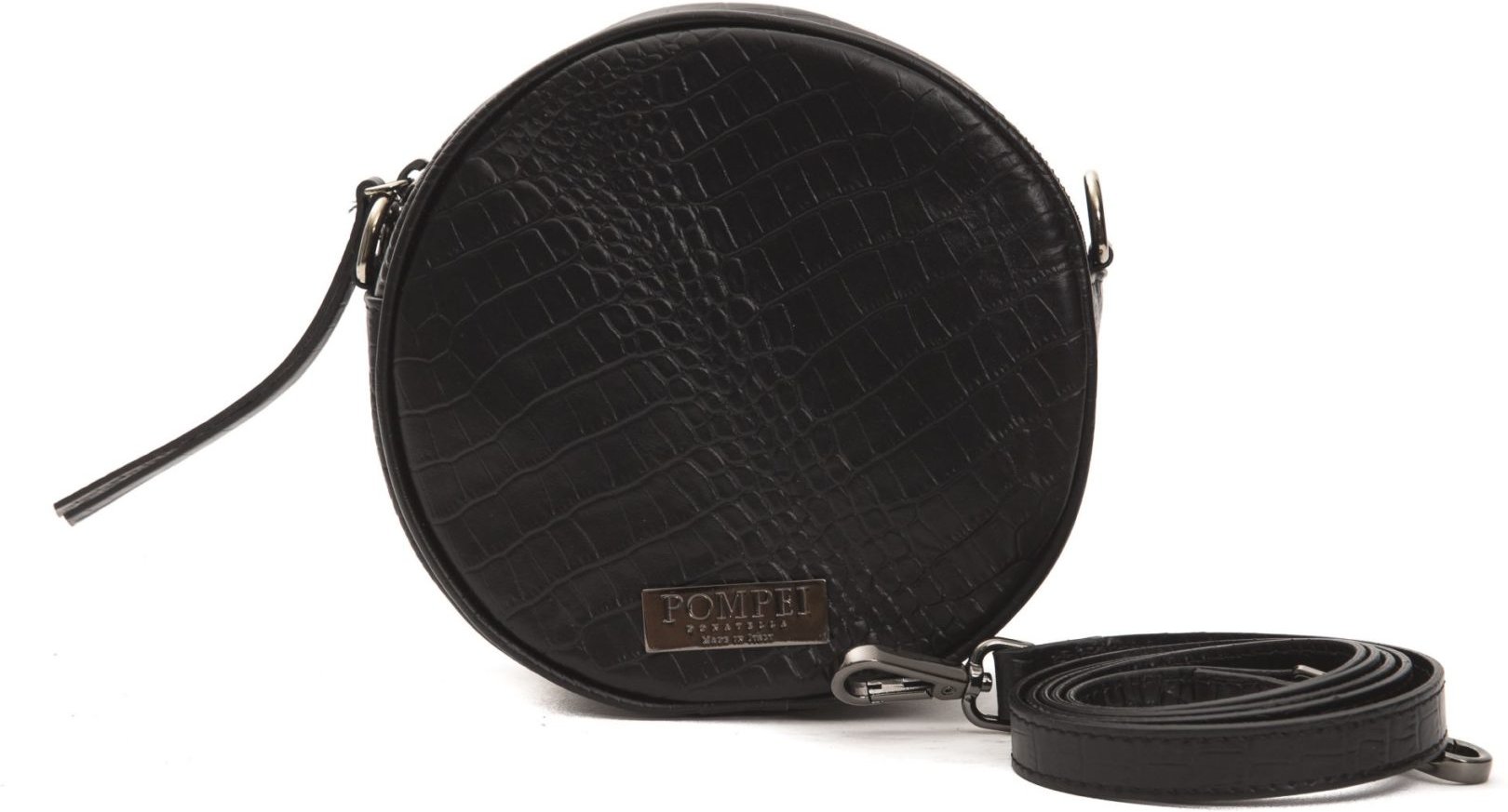 Pompei Donatella Sac à main en cuir noir pour femmes