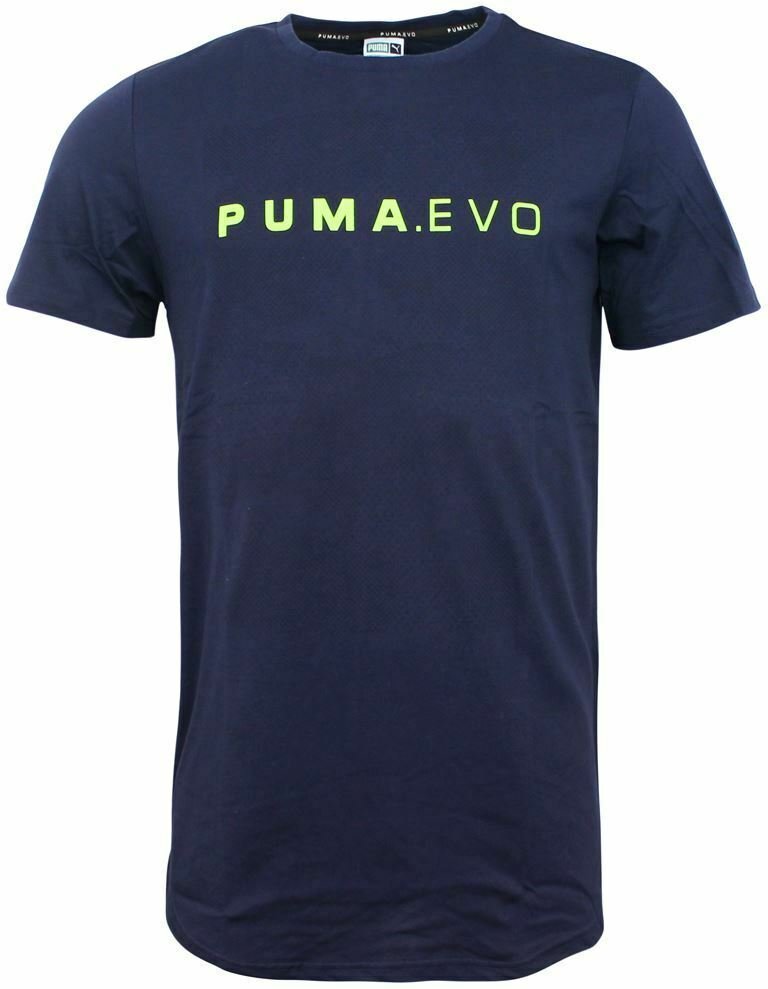 Puma Evo Long Line Trockenzell Kurzarm Navy Blue Herren T-Shirt 572452 06 DD21