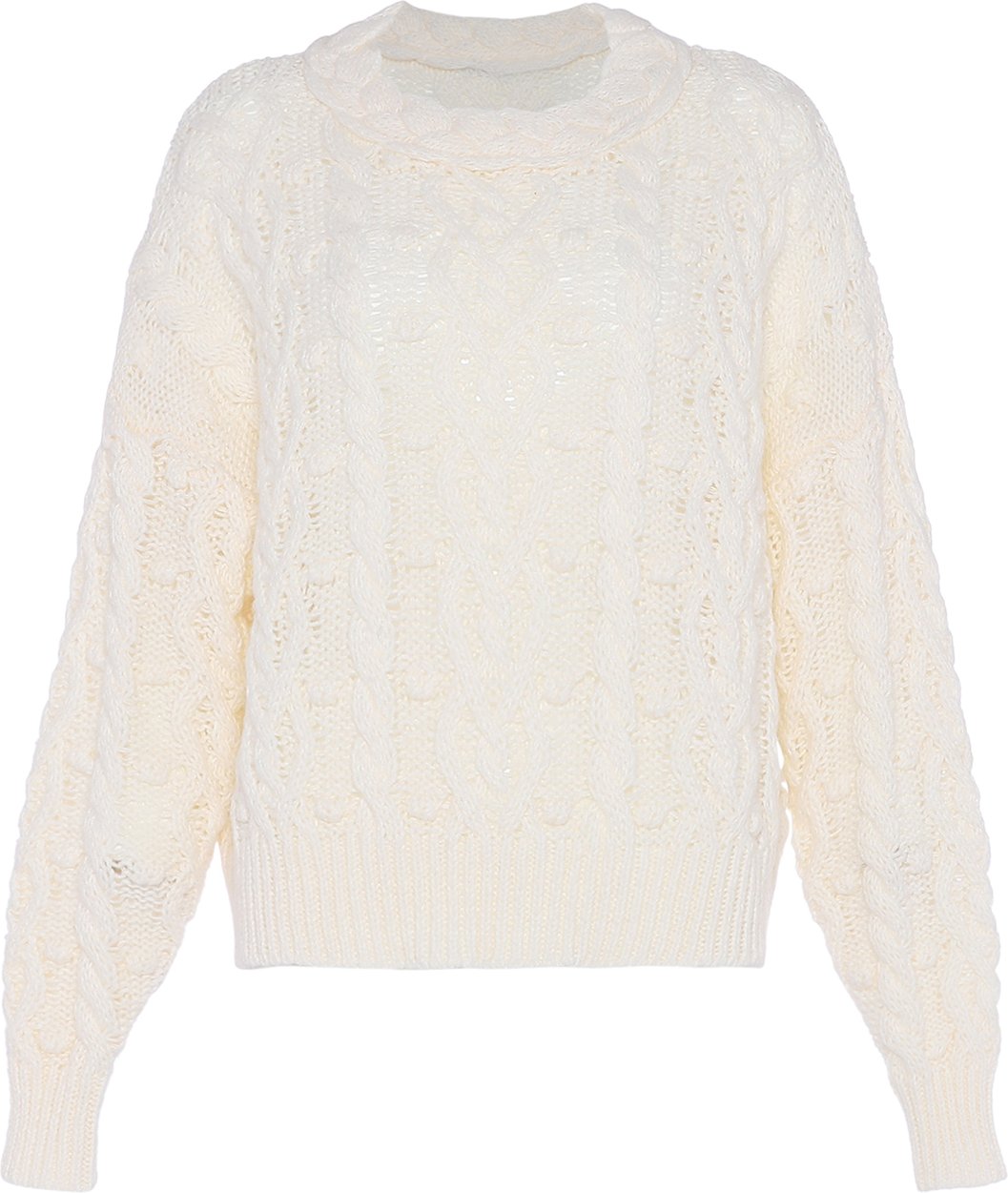 Faina Pullover Damen Wollweiß