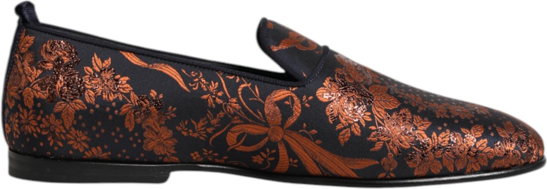 Dolce & Gabbana Schwarze Jacquard-Polyester Slip-On Slipper Schuhe