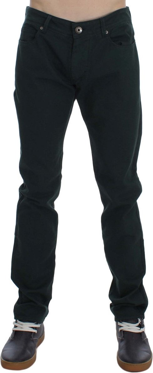 Ermanno Scervino - Hommes - Jean droit en coton vert stretch en denim