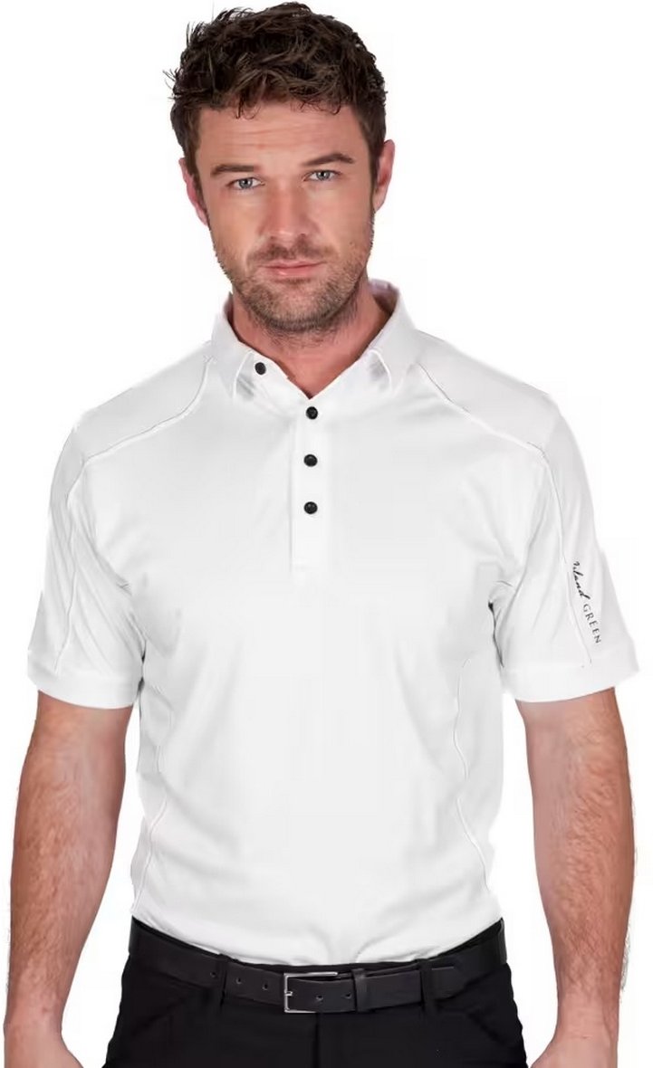 Island Green - Poloshirt Abgesteppt für Herren - Emblem (Weiß)