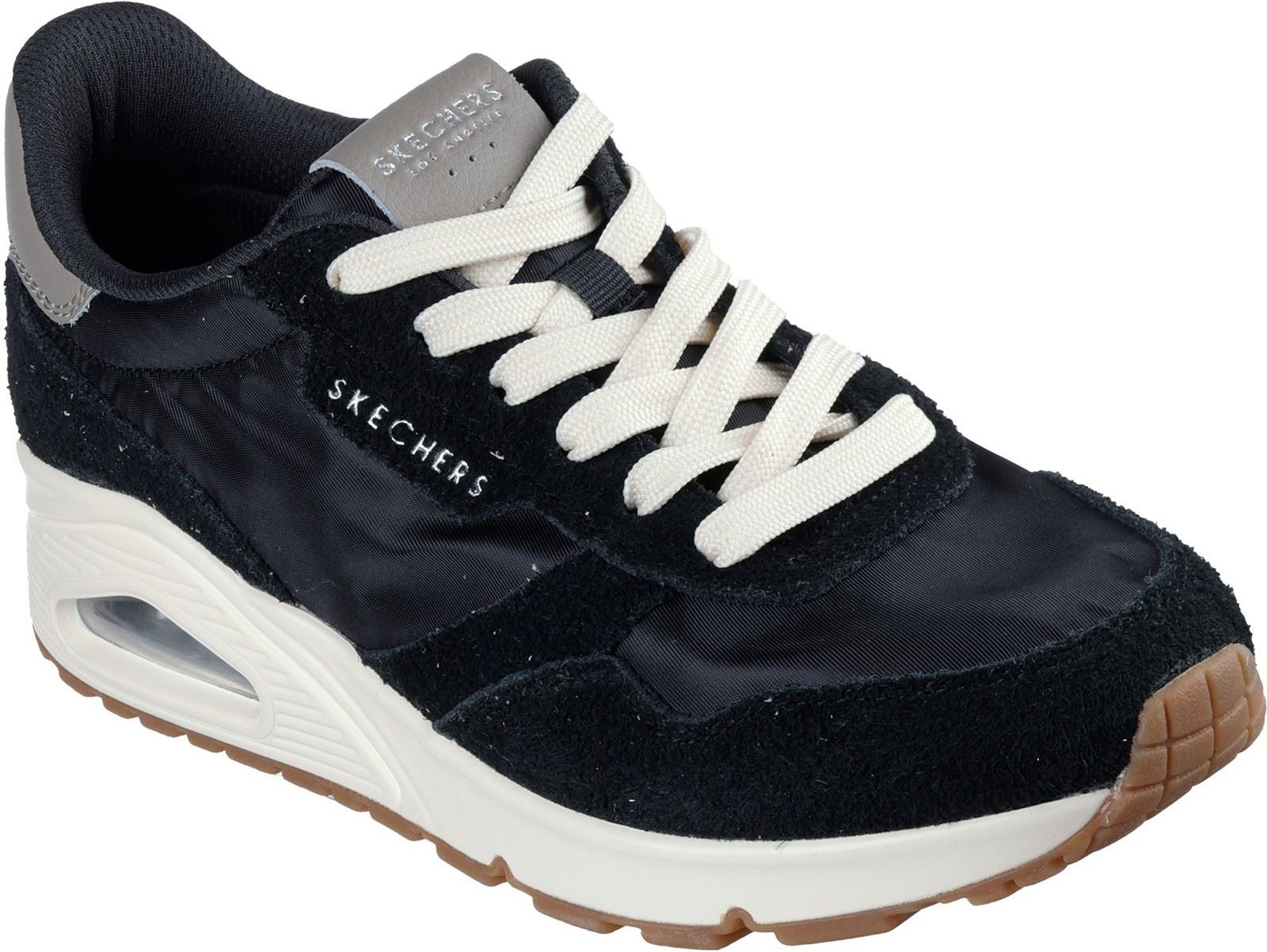Thumbnail - Skechers Uno Vintage Dayz Damen Sneaker Aus Schwarzem Leder
