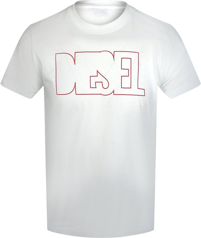 Diesel - T-shirt Mit Logo In Hellweiß