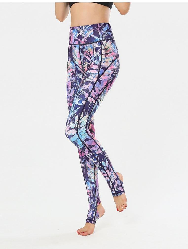 Damen Active Leggings mit weitem Bund und Fußschlaufen