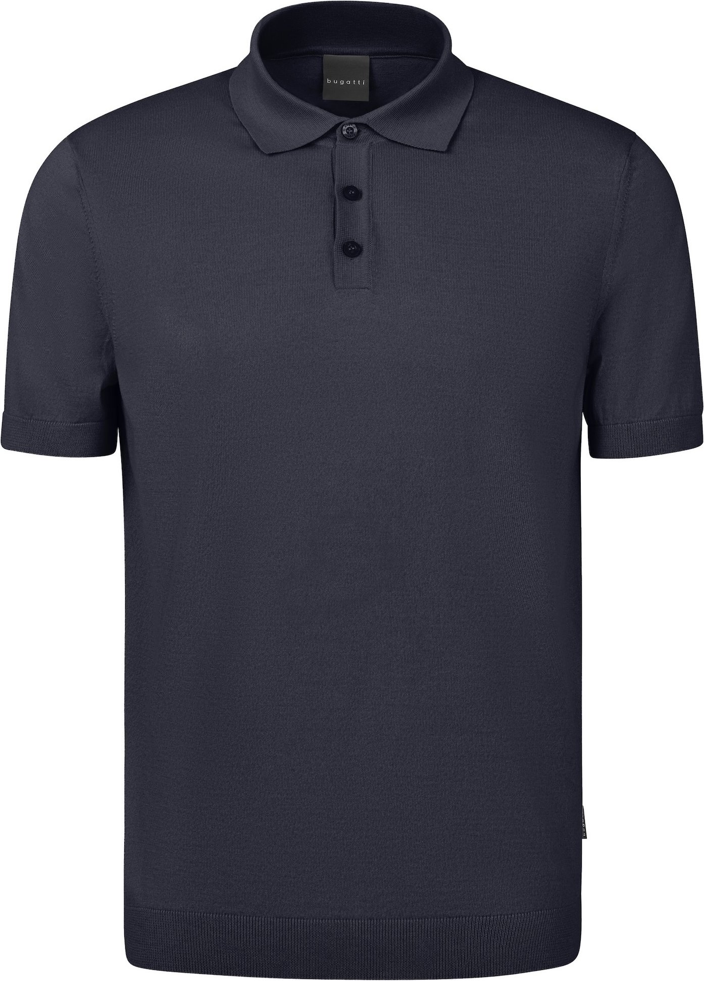 Bugatti Herren Strick-Polo kurzarm mit Knopfleiste