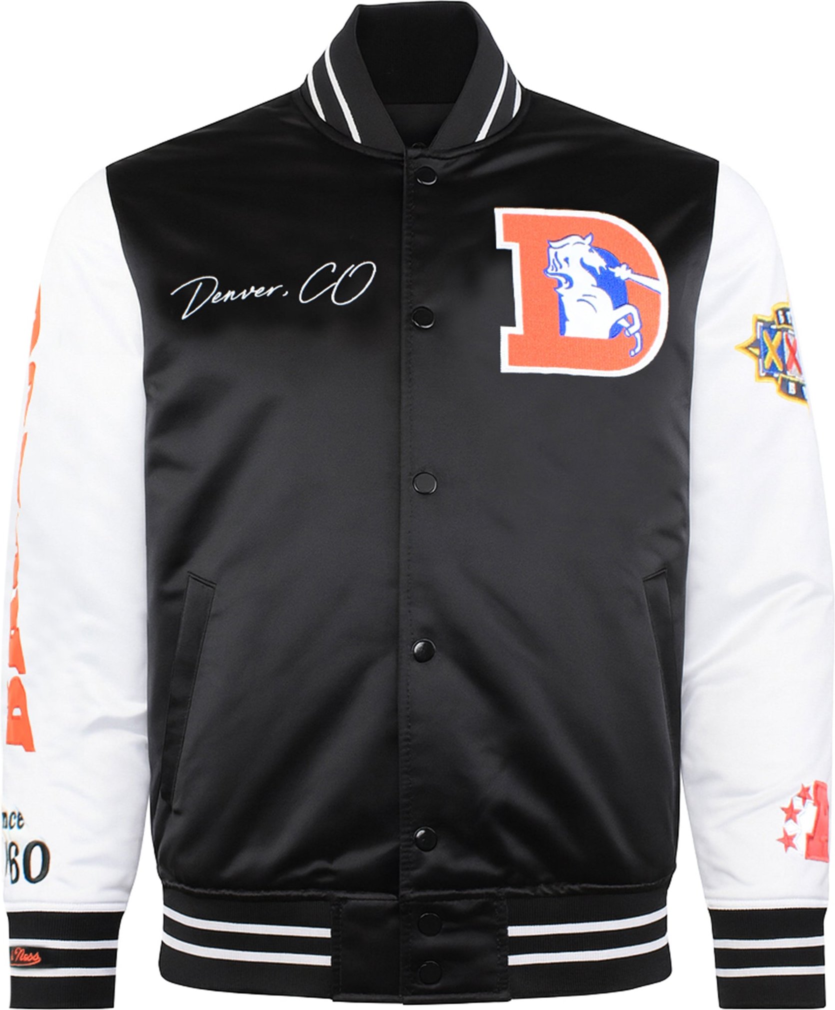 Mitchell & Ness NFL Denver Broncos Herren Satin Bomberjacke