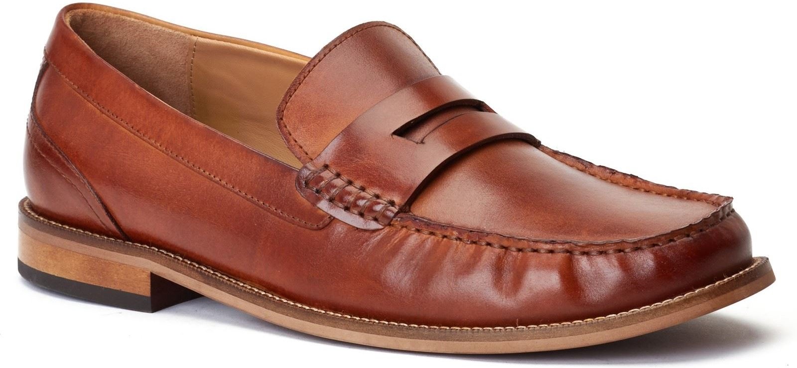 Base London Garfield Herren Mokassins aus gebranntem Tan-Leder