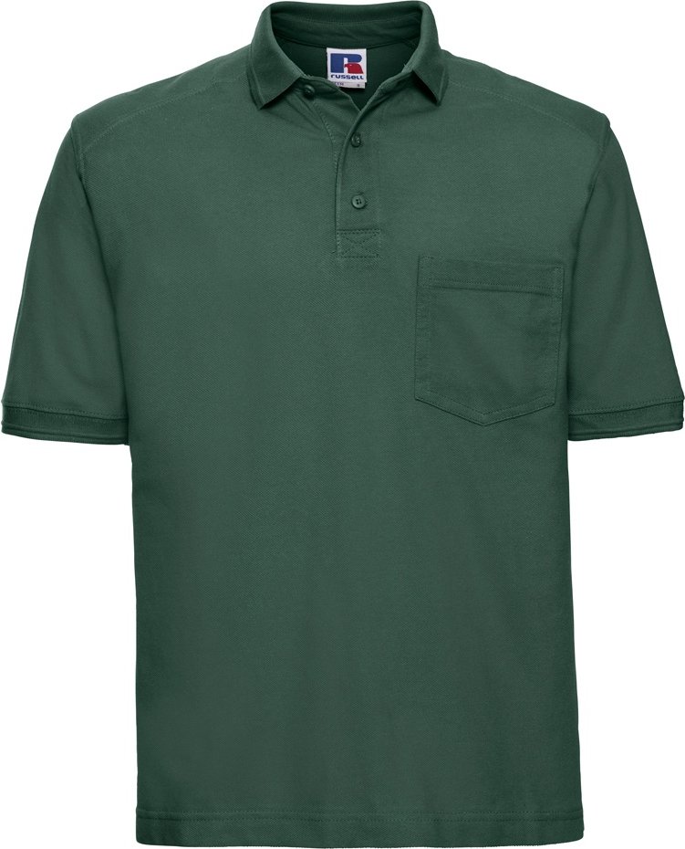 Russell Mens Ripple Kragen & Manschette Kurzarm-Poloshirt (Flasche grün)