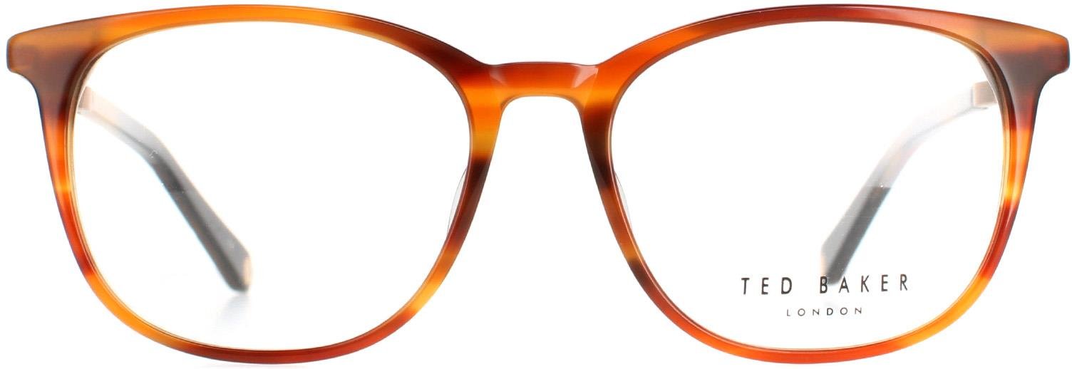 Ted Baker Runde Mens Cognac Horn TB8219 Archer Brillenfassungen
