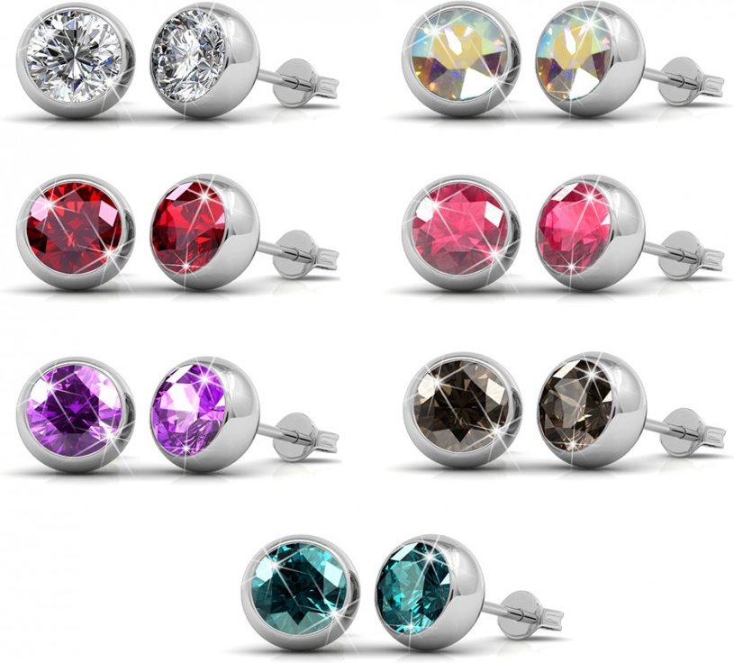 Box 7 Tage Mond Ohrringe - Silber und Multi