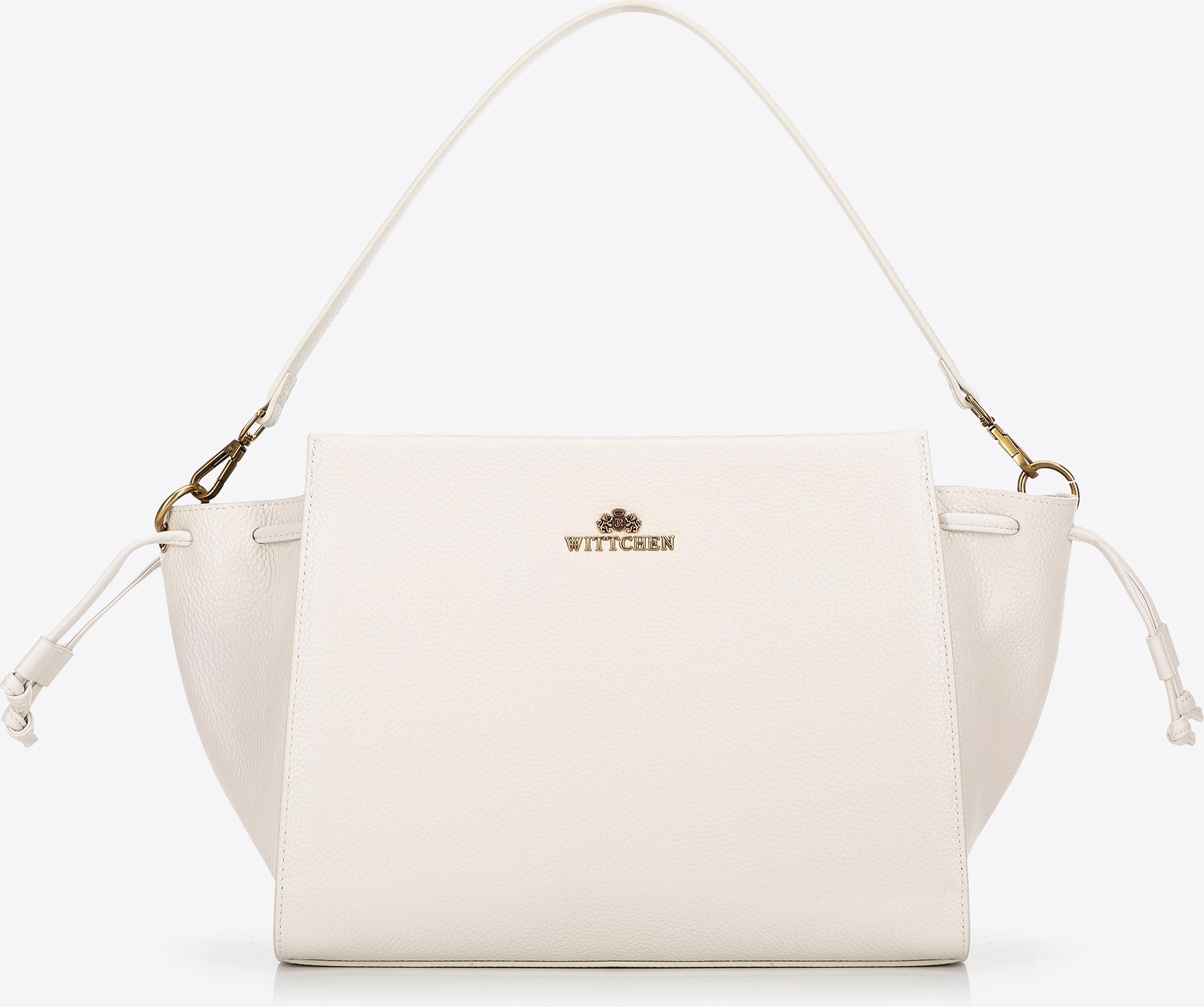 Wittchen Damen-Ledertasche mit Riemen, Creme, Naturleder