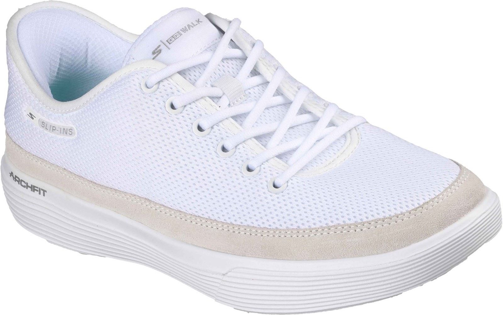 Skechers GoWalk Commuter Textil Damen Weiße Standard Sneakers
