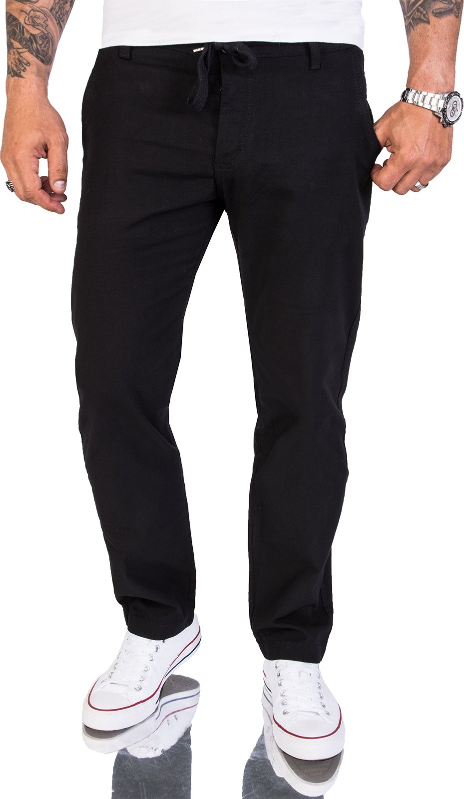 Rock Creek Stoffhose Schwarz