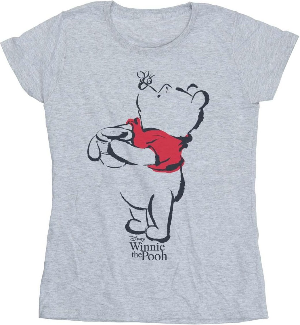 Disney - "Winnie The Pooh Drawing" T-Shirt für Damen (Grau)