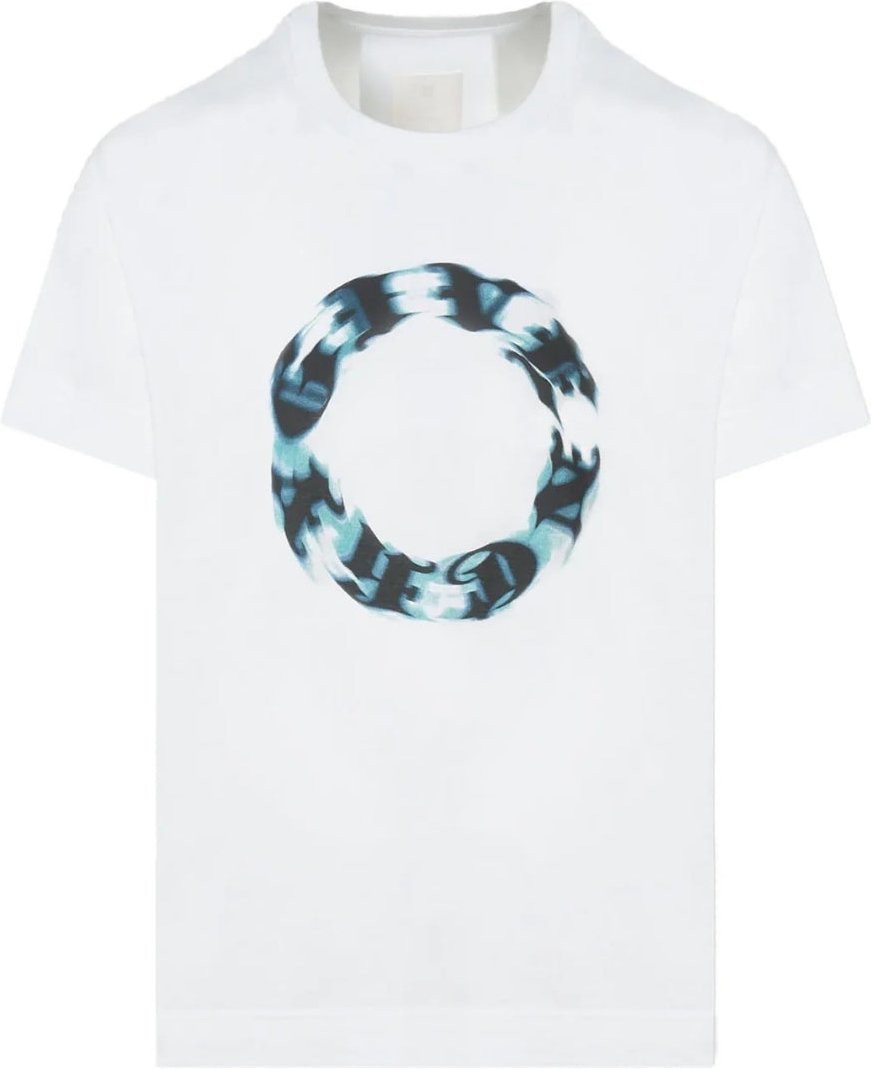 ubergroses weises T-Shirt mit rundem Logo von Givenchy