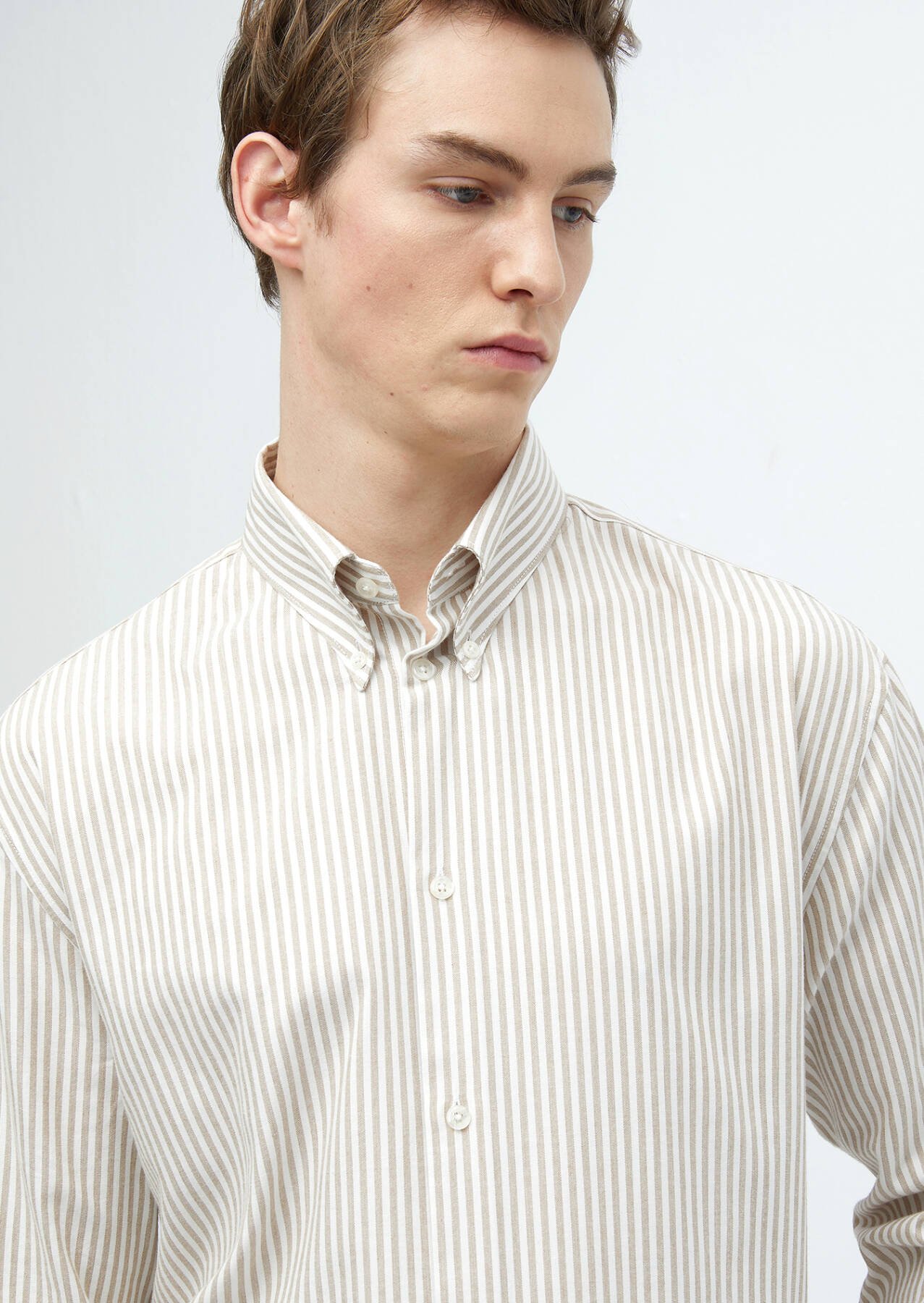 Gestreiftes, gewebtes, lässiges Hemd aus Baumwollmischung