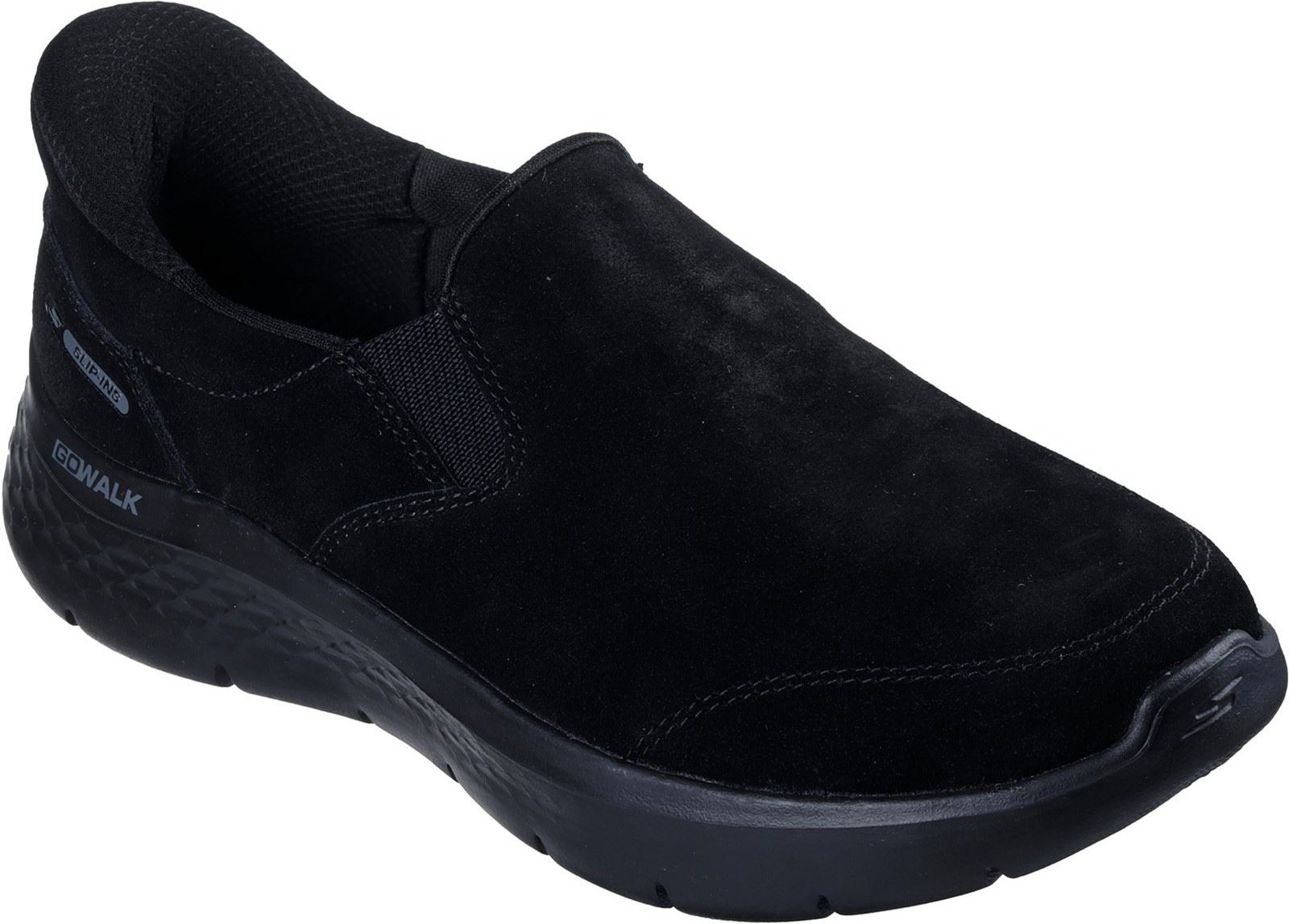 Thumbnail - Skechers Go Walk Flex Suede Damenschwarze Turnschuhe