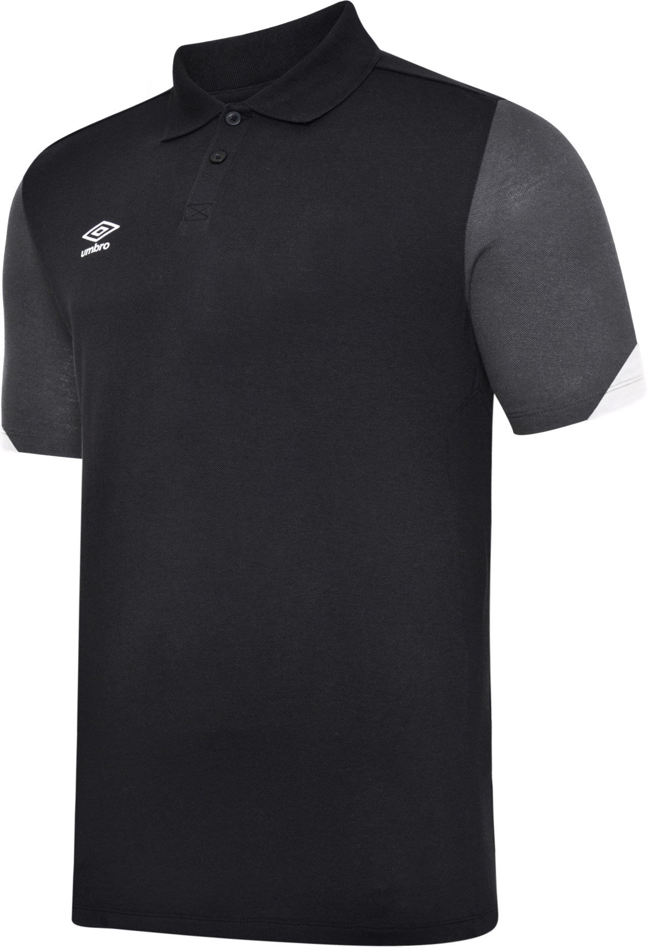 Umbro - "Total" Poloshirt für Herren - Training (Schwarz/Weiß/Kohlen-Schwarz)