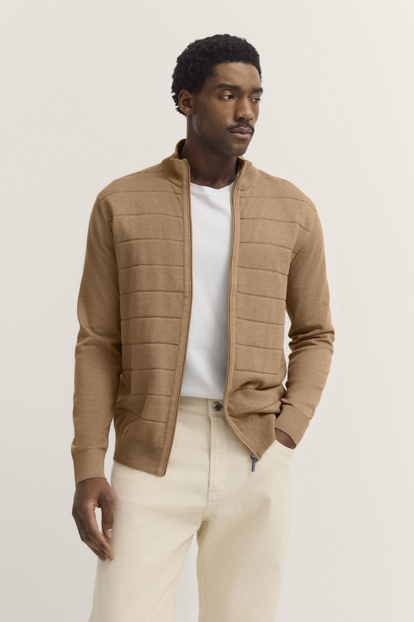 Bugatti Herren Strickjacke mit Reißverschluss