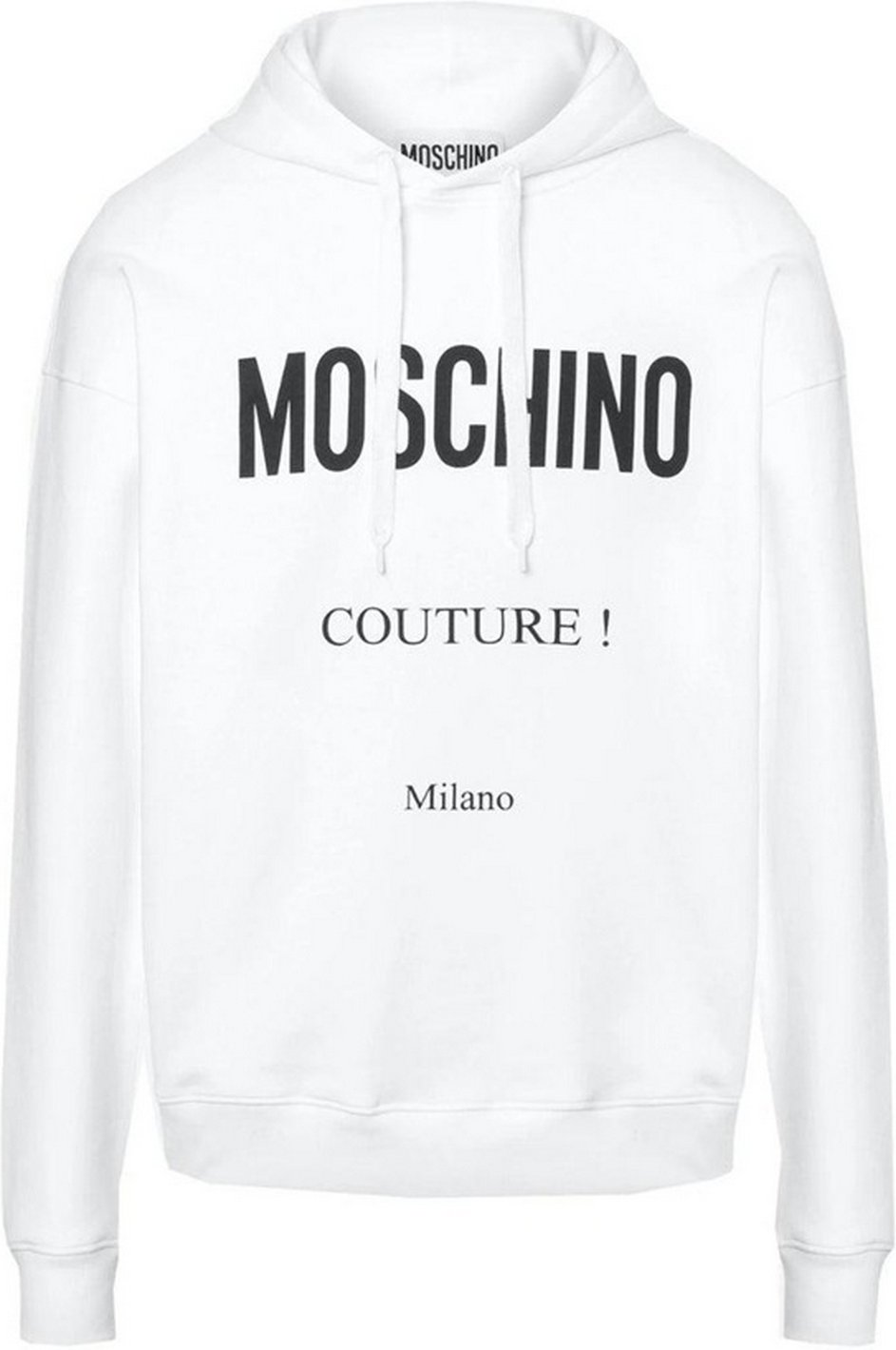 Moschino - "Couture Milano" Kapuzenpullover für Herren/Damen Unisex (Weiß)