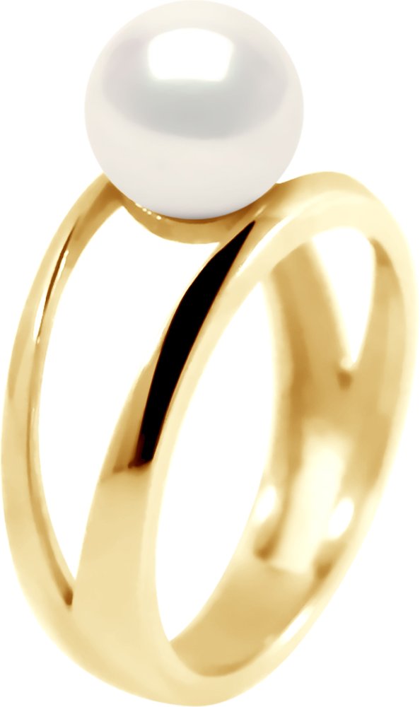 DIADEMA - Ring in Gelbgold - Echte Süßwasserperlen