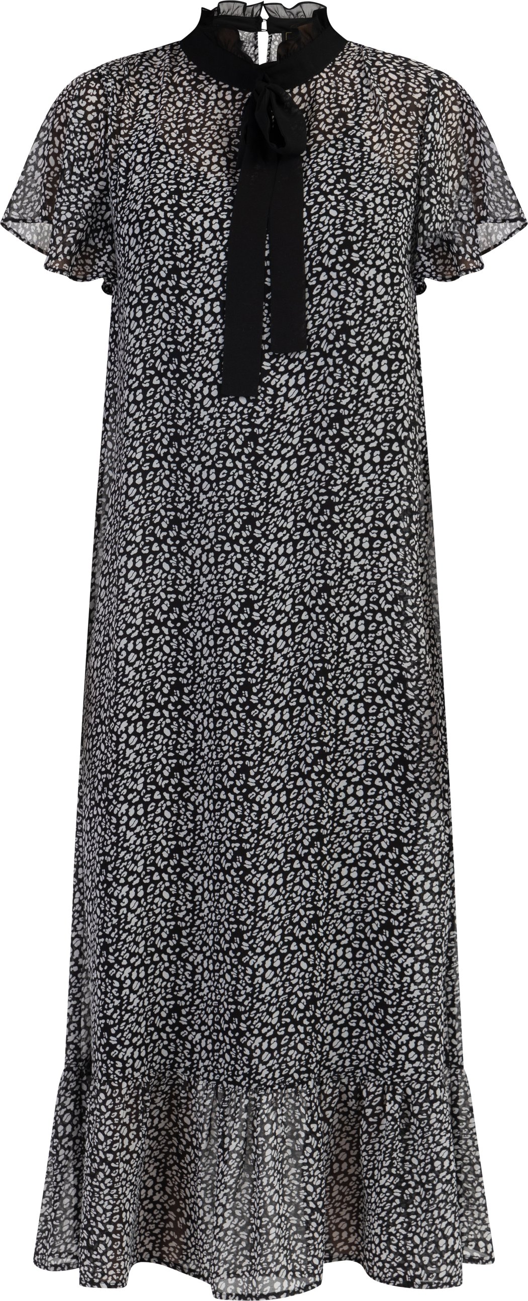 Faina Midikleid aus Chiffon Damen schwarz weiss