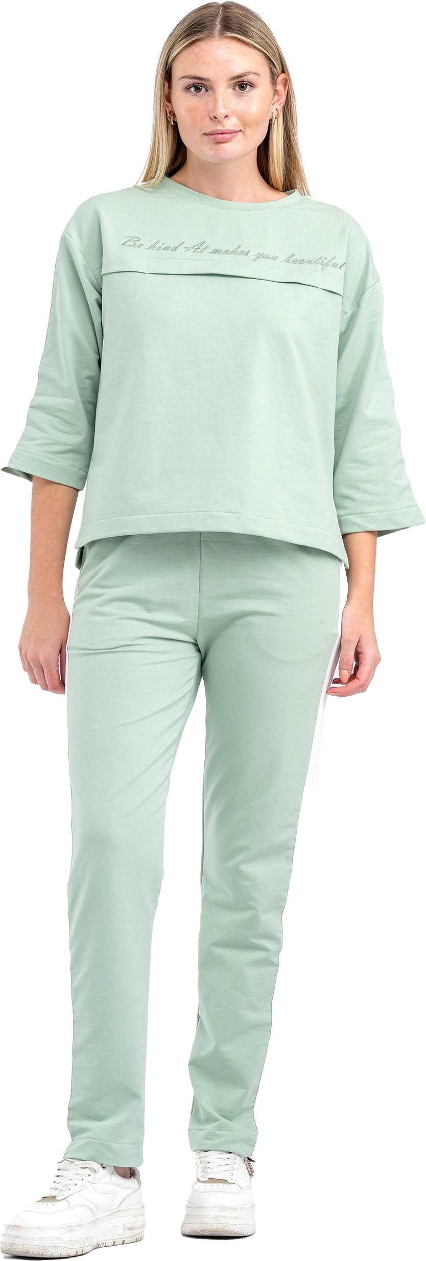 Tom Barron Damen-Trainingsanzug-Set mit halbkurzen Ärmeln und Stickereidetails