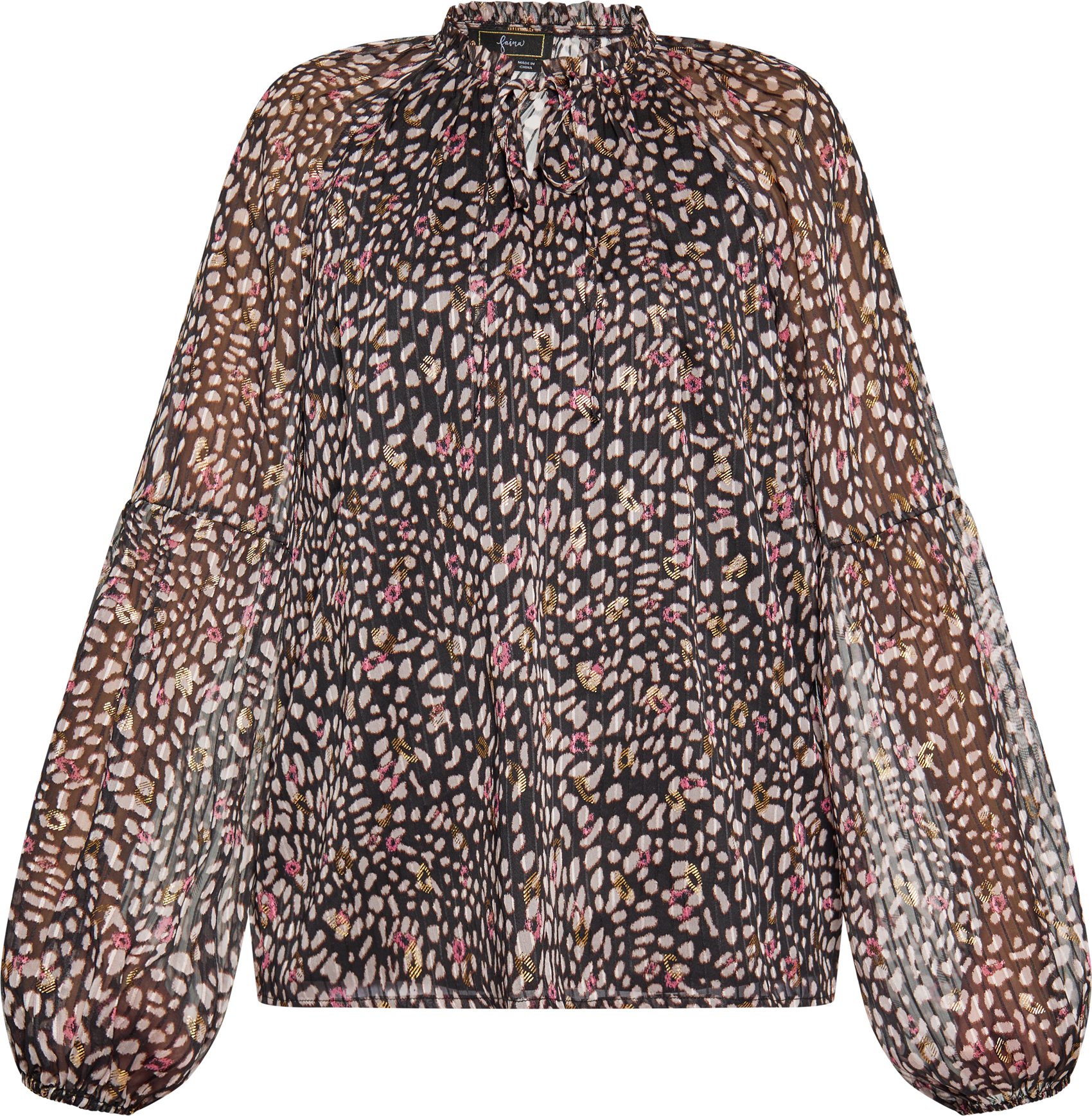 Faina Blusenshirt Damen Schwarz Mehrfarbig