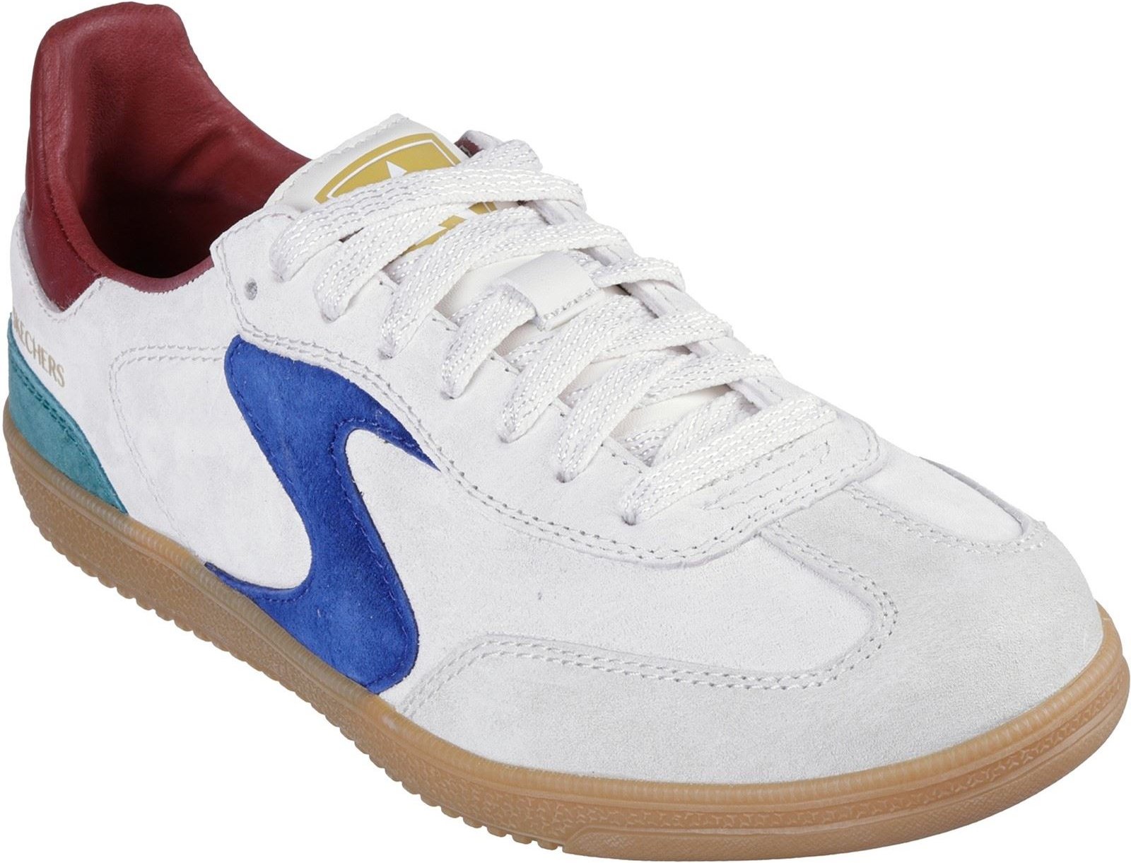 Skechers Hotshot For The Win Leder Damen Schuhe Hellgrau/Mehrfarbig