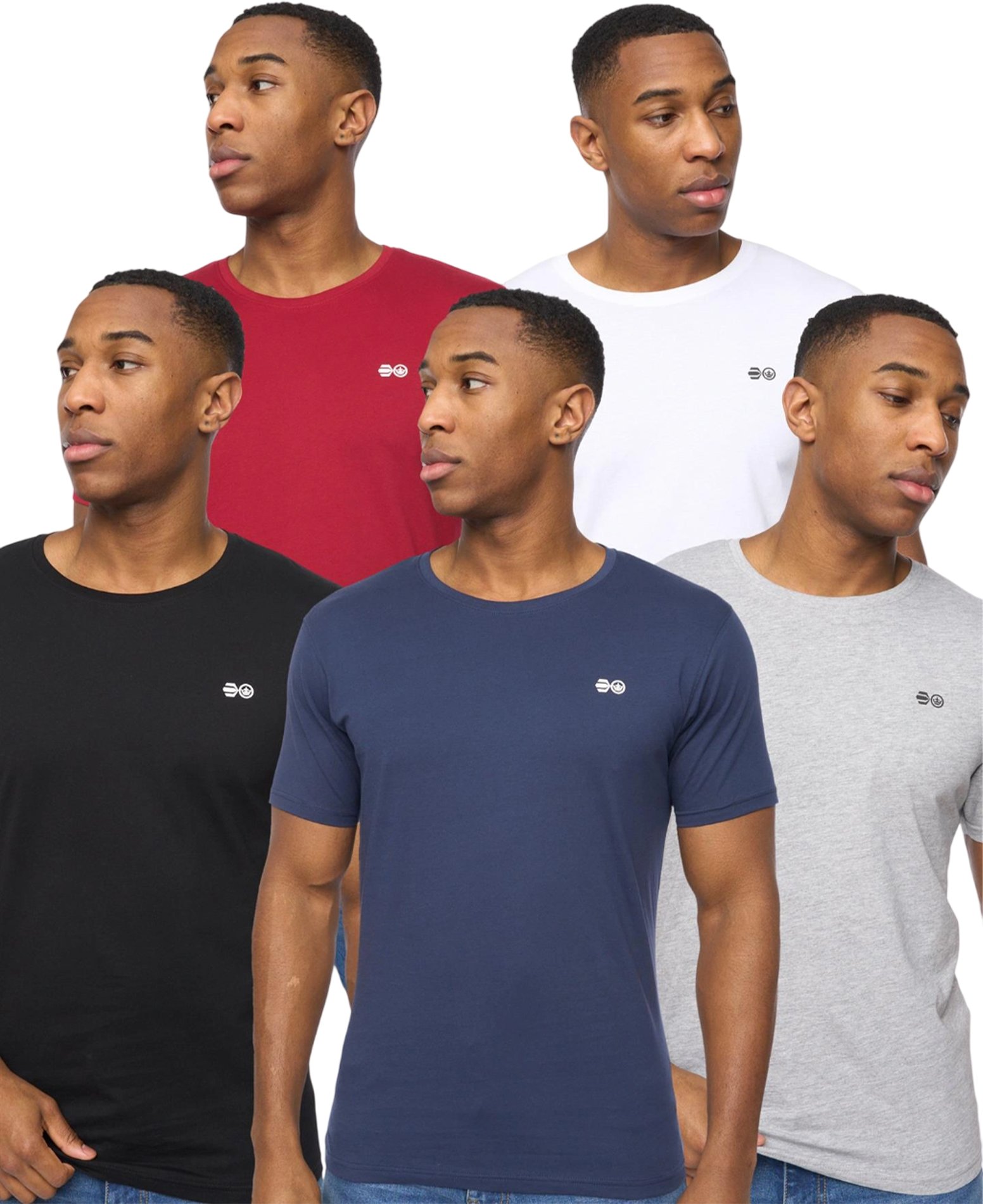 Crosshatch - "Dellmere" T-Shirt für Herren(5er-Pack) (Bunt)