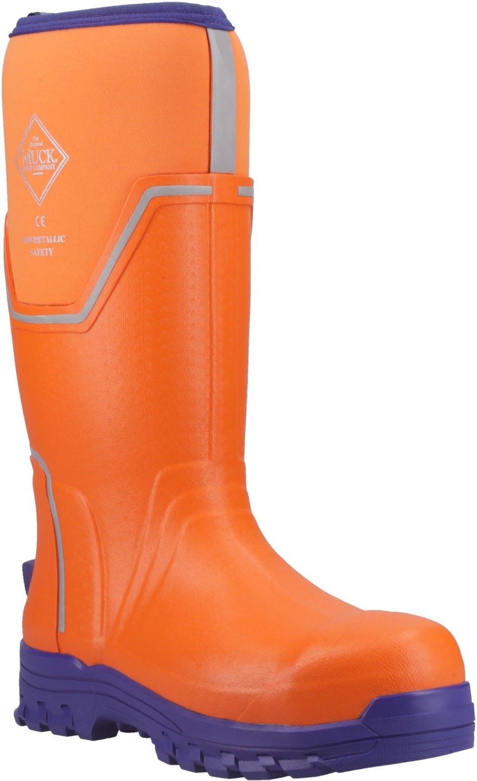 Muck Boots Grit S5 Herren Gummistiefel in Orange/Blau
