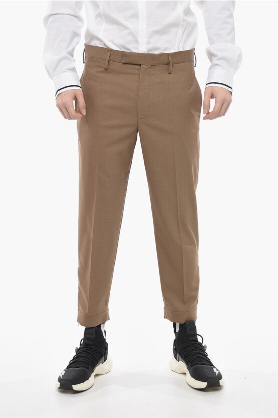 Slim Fit JAMIE Hose mit Knöchelreißverschluss in Braun