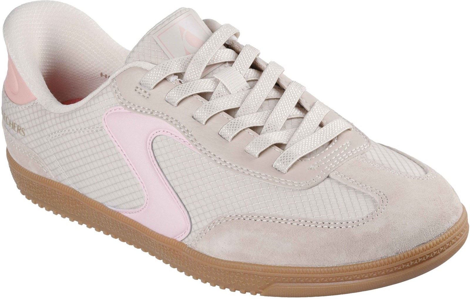 Skechers Hotshot - Alltagskomfort Textil Damen Sneakers Natur/Pink Standard