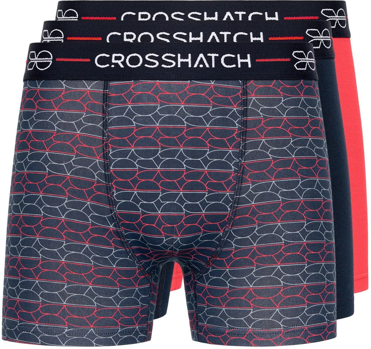Crosshatch - "Locky" Boxershorts für Herren(3er-Pack) (Rot)