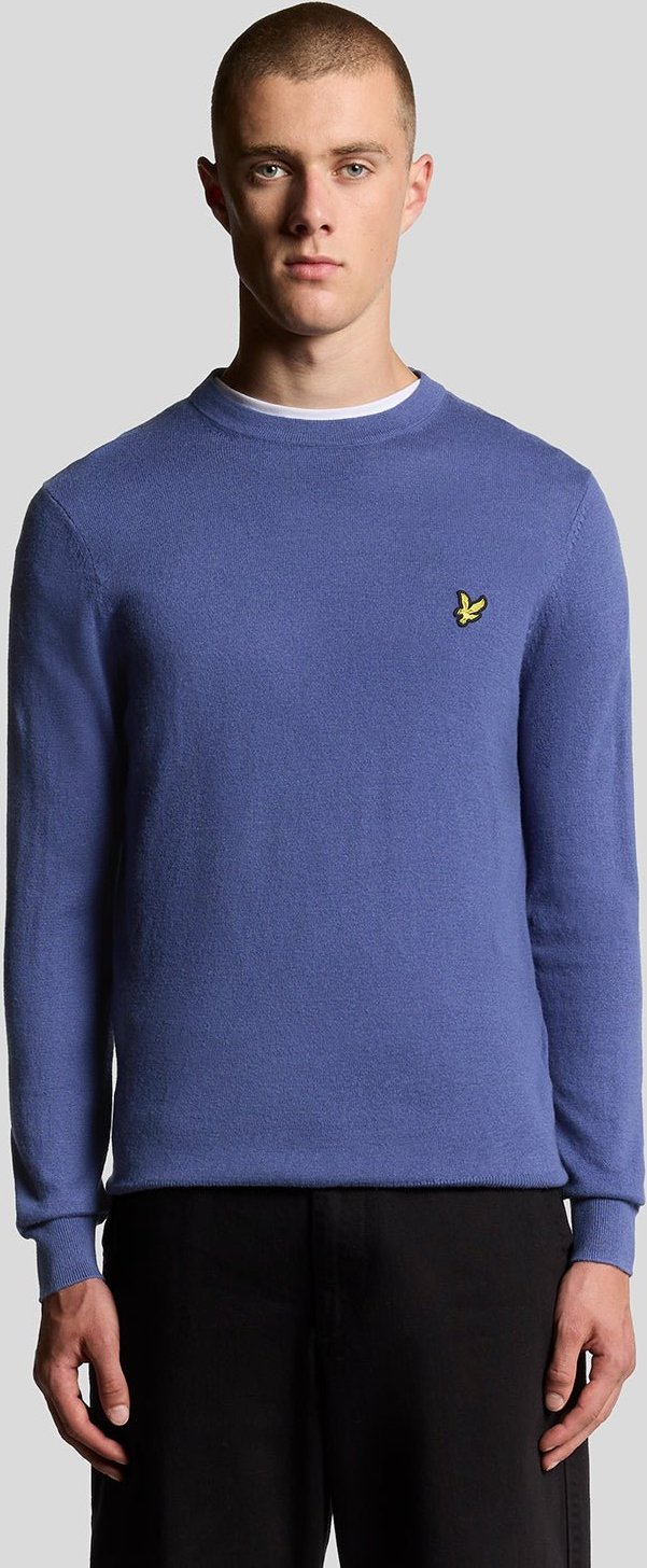 Lyle & Scott Baumwoll-Merinowolle Rundhals-Pullover - Blau