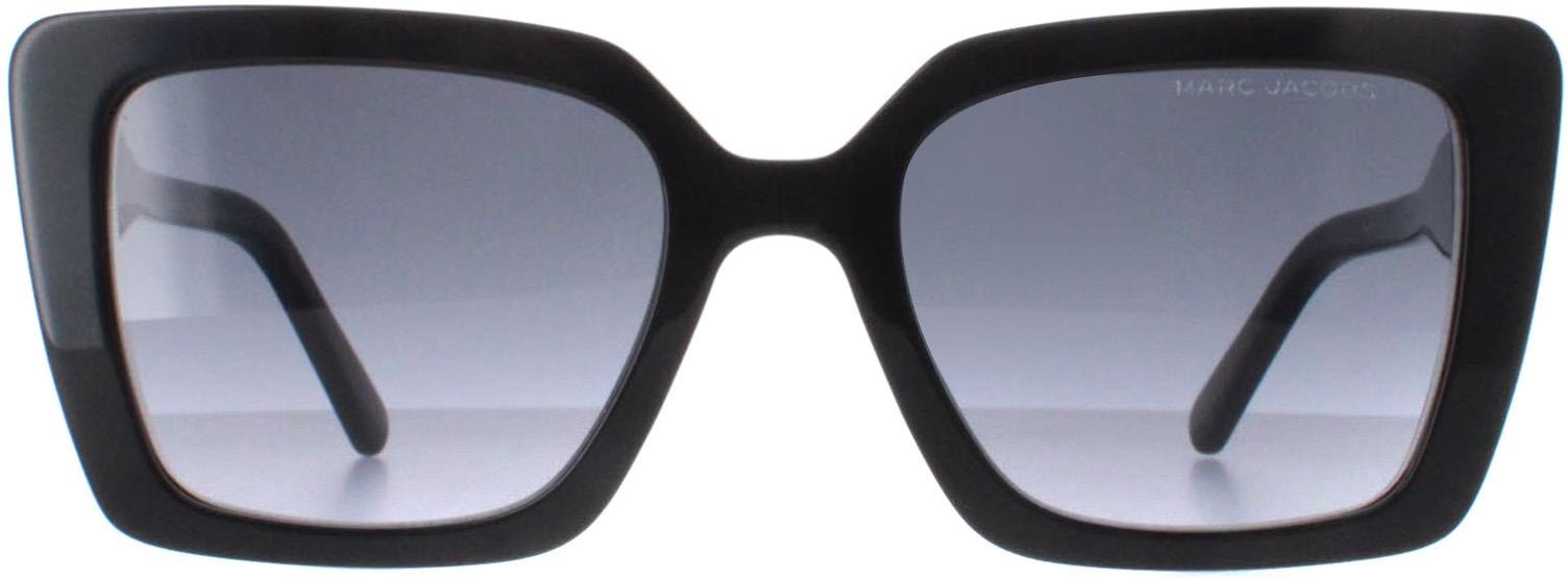 Thumbnail - Marc Jacobs MARC 733/S 807 9O glänzende schwarze dunkelgraue Sonnenbrille mit Farbverlauf