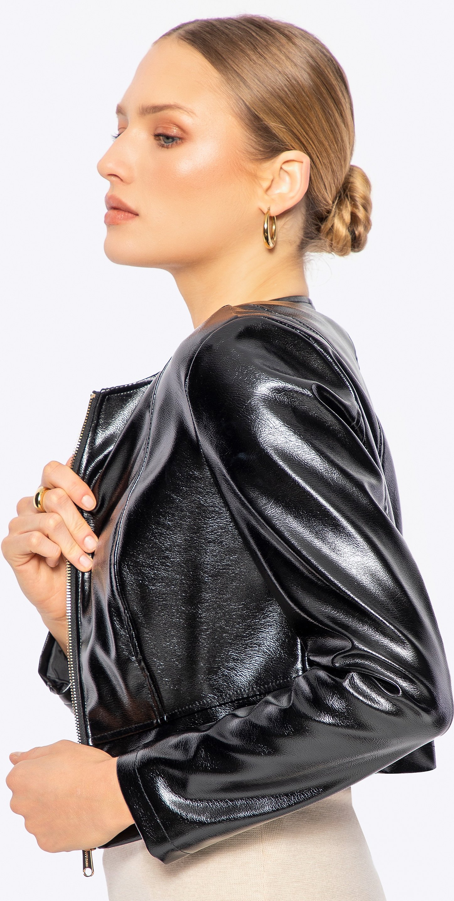 Wittchen Damen-Kurzjacke aus schwarzem Öko-Leder