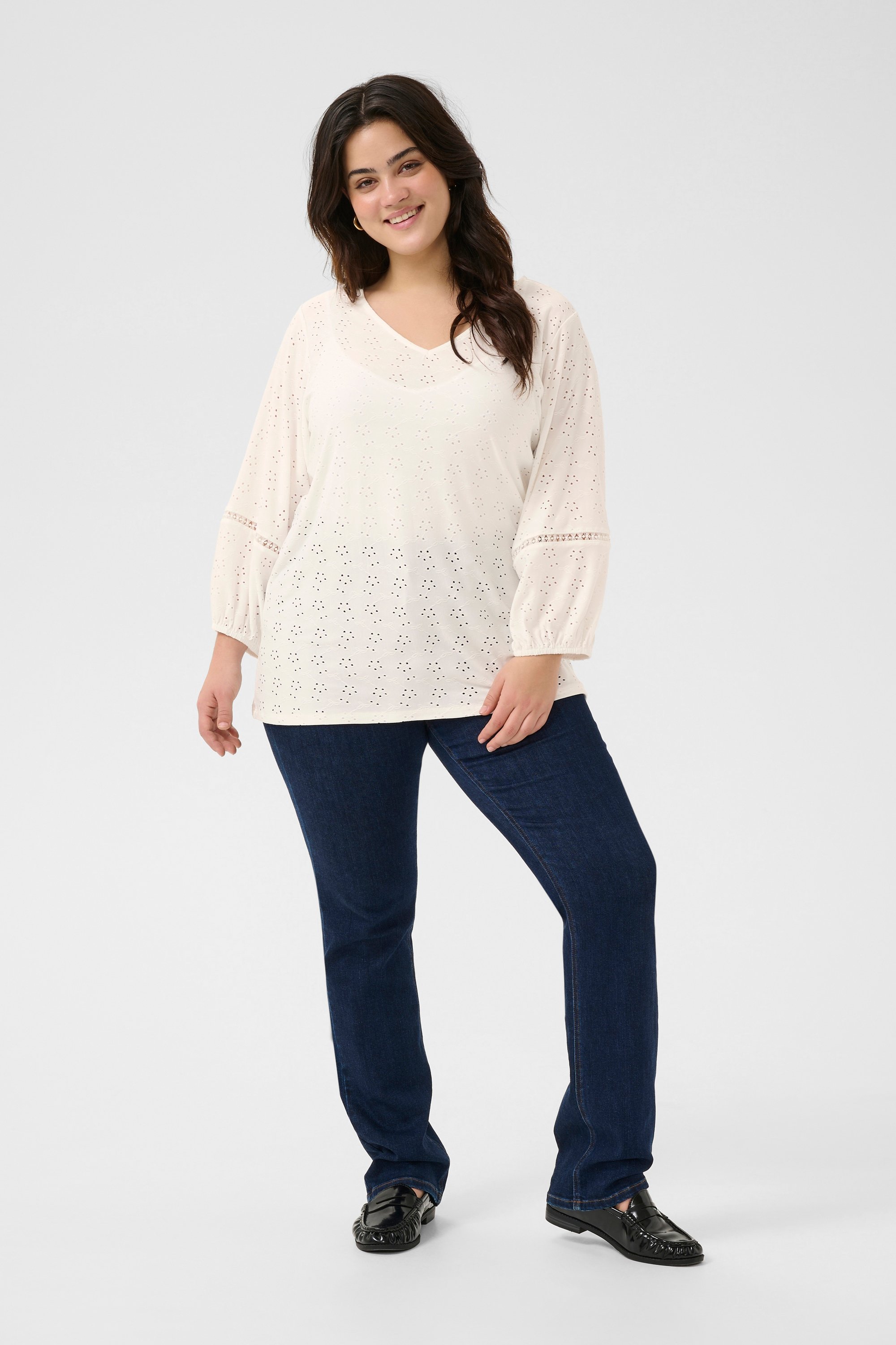 Langarm-Bluse Regular fit Chalk CC. white