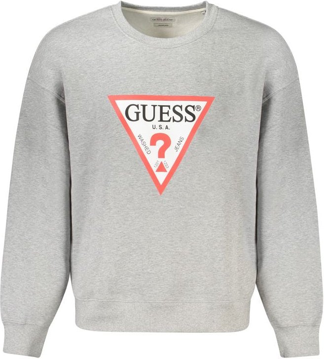 Guess Jeans Graues Baumwoll-Herren-Sweatshirt