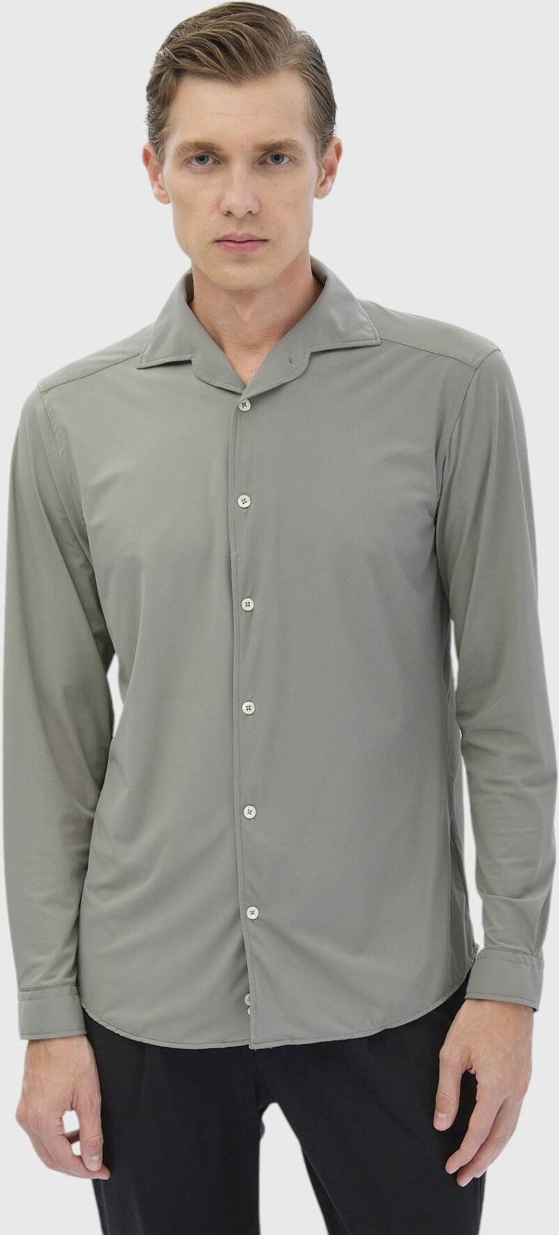 Schlichtes Casual-Fit-Strick-Freizeithemd